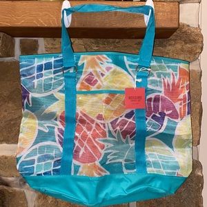 Mossimo teal pineapple beach bag